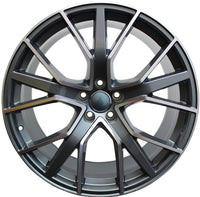 22 INCH WHEELS AUDI S LINE Q5 Q7 Q8 S6 S7 S8 A5 A6 A7 A8 GUNMETAL MACHINED RIMS S8 STYLE