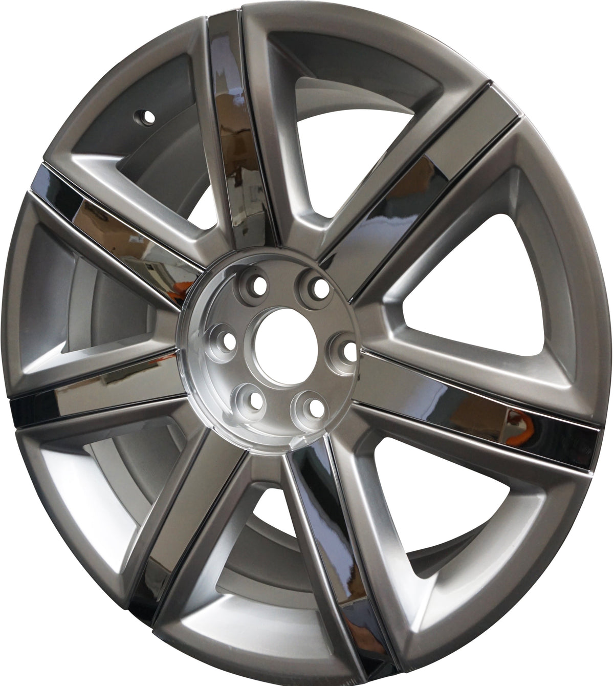 22" CADILLAC SILVER WITH CHROME INSERTS RIMS FITS ESCALADE EXT ESV BRAND NEW