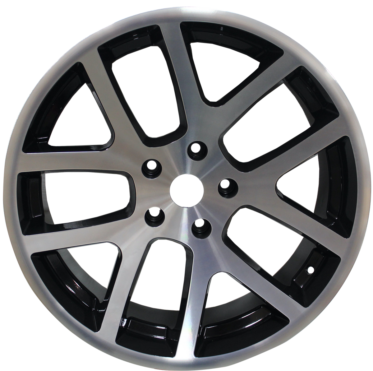 22 INCH RIMS HEMI SRT DODGE RAM 1500 MACHINED BLACK WHEELS