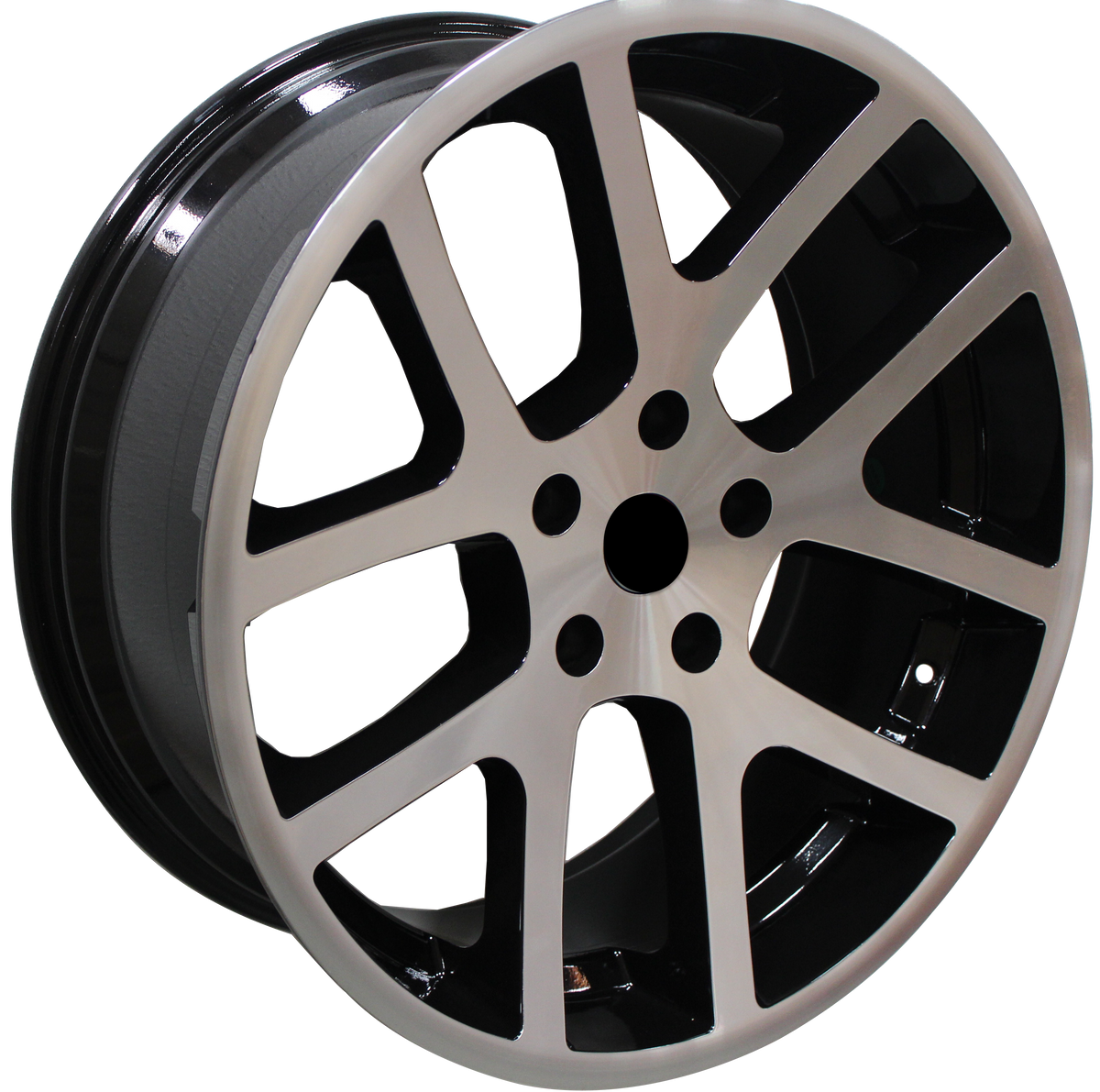 22 INCH RIMS HEMI SRT DODGE RAM 1500 MACHINED BLACK WHEELS