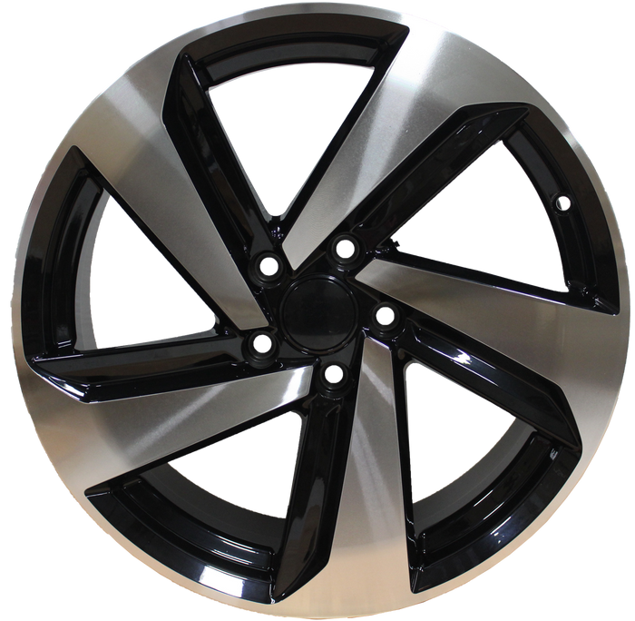 18 Inch Audi Rims RS3 Style Fit A3 A4 A5 A6 S3 S4 S5 S6 Q3 Q5 Machined Black Wheels