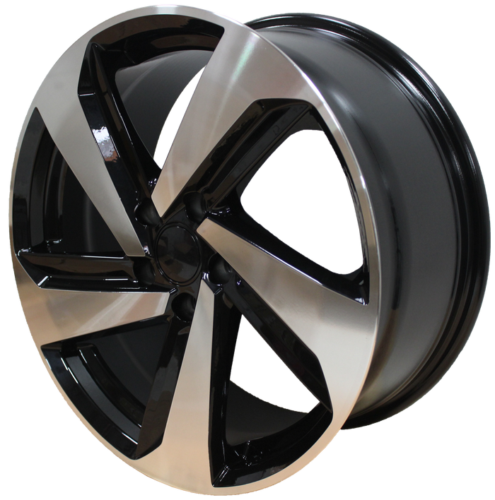 18 Inch Audi Rims RS3 Style Fit A3 A4 A5 A6 S3 S4 S5 S6 Q3 Q5 Machined Black Wheels