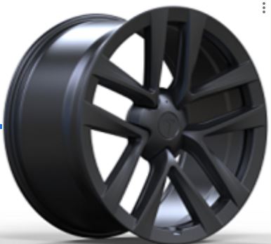21x9.5/10.5 Staggered Tesla Model S  Model X Satin Black  Style Wheels