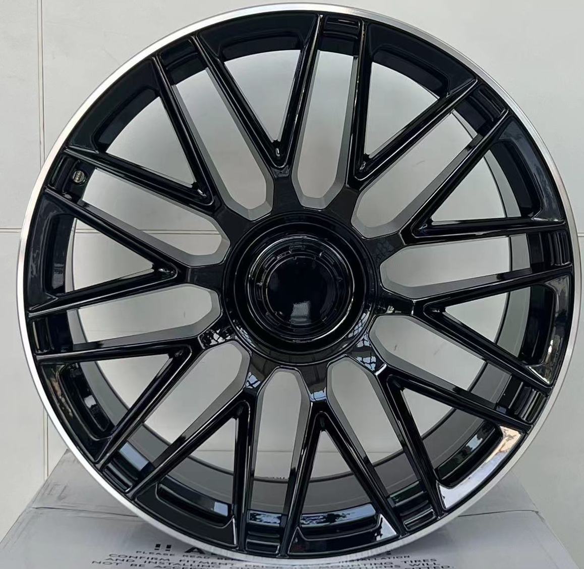 20 Inch Rims Fit Mercedes S580 S560 S600 S500 S550 S63 S400 S450 S350 CL S Class Gloss Black Machined Lip Wheels