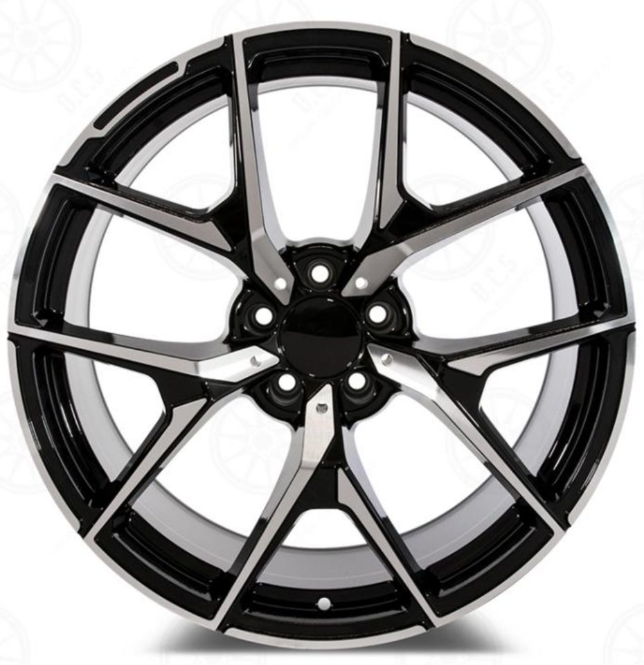 19" Inch Staggered Flow Form Maybach Style Black Machined Rims