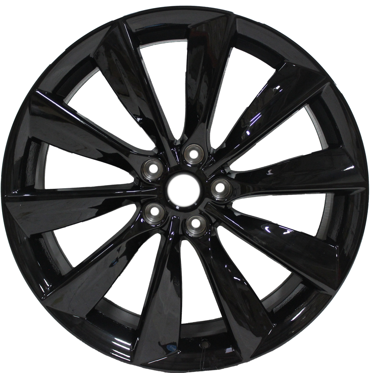 21x8.5/9 Staggered Tesla Model S Model X Model X Gloss Black Twist Spoke Style Wheels