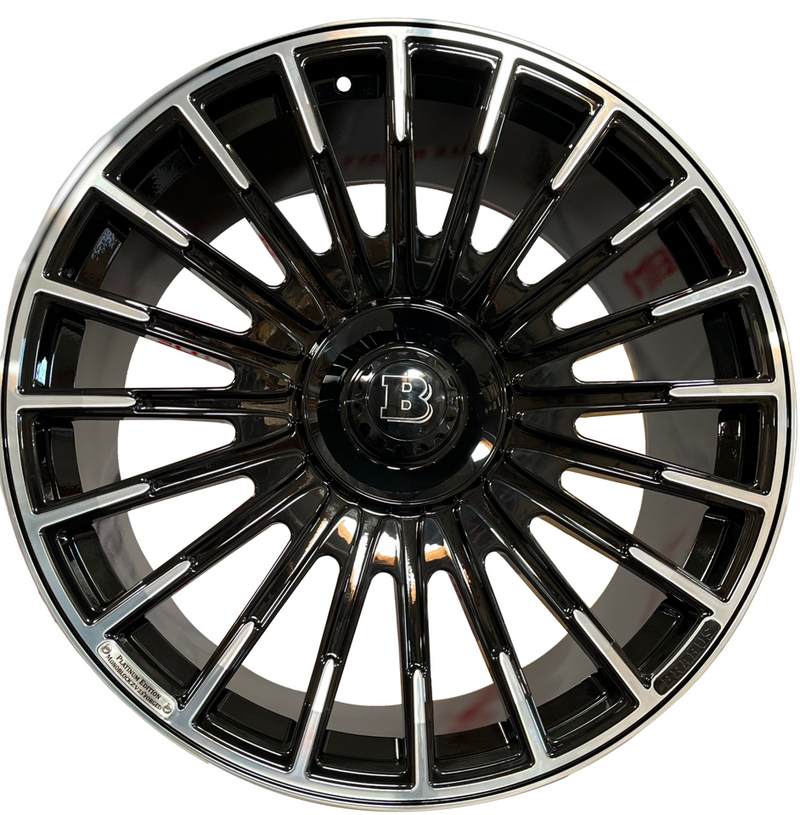 22 Inch Brabus Style Rims Fit Mercedes S580 S560 S600 S500 S550 S63 S450 S400 S350 S Class Gloss Black Wheels