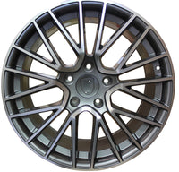 21 Inch Rims Fits Porsche Cayenne Turbo S GTS Base Black Machined Spyder Mesh Wheels