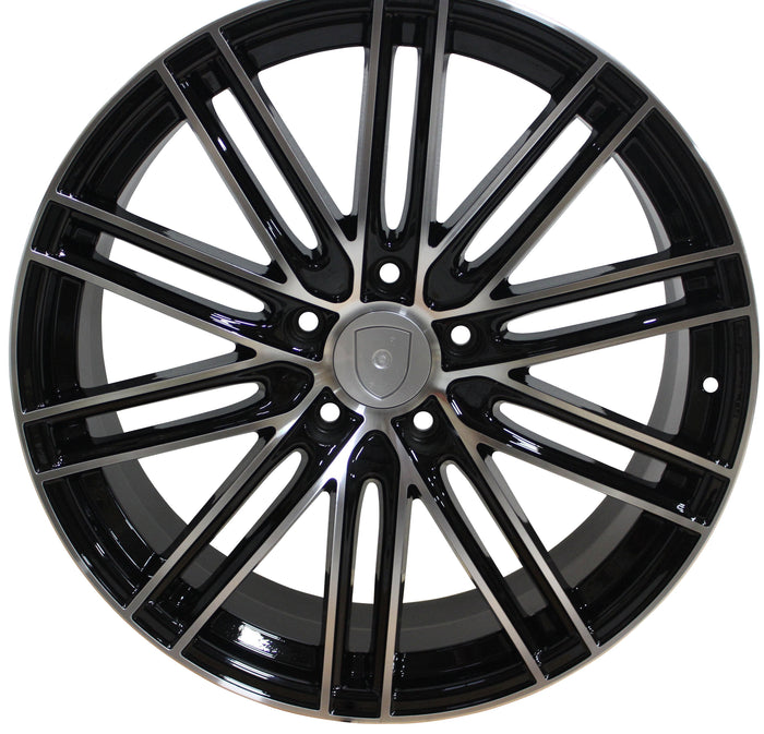 22 Inch Rims Fit Porsche Cayenne Panamera Turbo S GTS Base Machined Black  Wheels