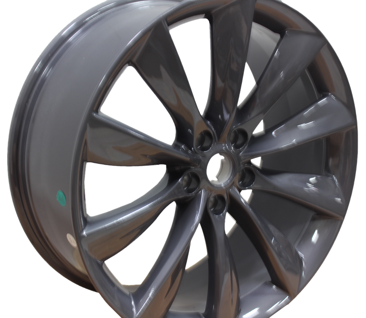 21x8.5 Tesla Model S Model X Gloss Gunmetal Twist Spoke Style Wheels