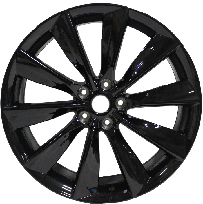 21x8.5/9 Staggered Tesla Model S Model Y Model X Satin Black Twist Spoke Style Wheels