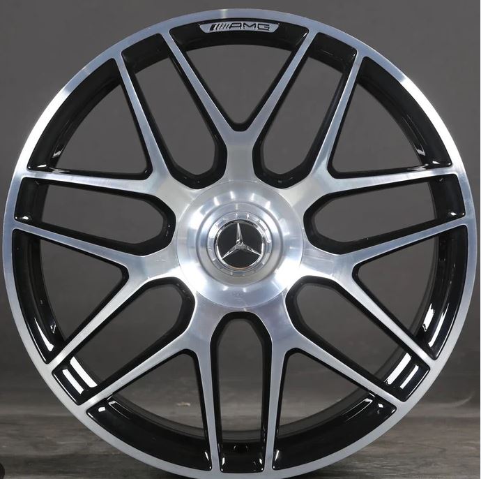 22 Inch Mercedes G Wagon G550 Rims G Class G65 G63 G55 G500 Style Black Machined  Wheels