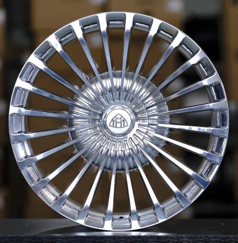22 Inch Staggered Rims Fit Mercedes S580 S560 S65 S63 S550 S500 Forged Polish Wheels