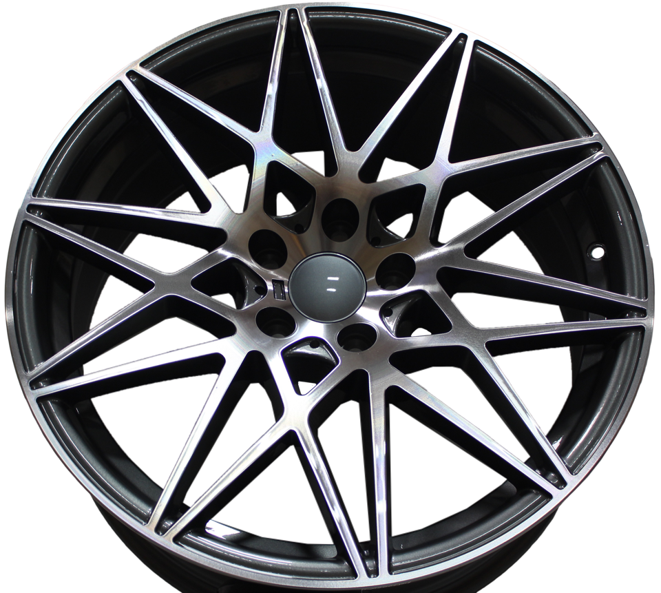 20 Inch Staggered Rims Gunmetal Machined 666 Style Wheels