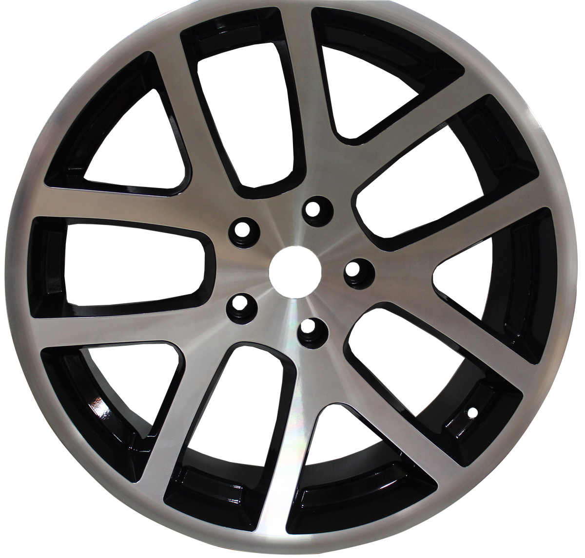 22 INCH RIMS HEMI SRT DODGE RAM 1500 MACHINED BLACK WHEELS