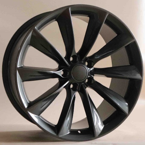 19" Inch Tesla Model 3 Model Y Satin Black Spoke Style Wheels
