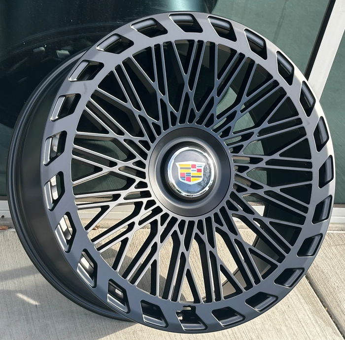 24 INCH RIMS ESCALADE SUV & ESV PLATINUM BLACK SIERRA TAHOE YUKON SATIN BLACK WHEELS