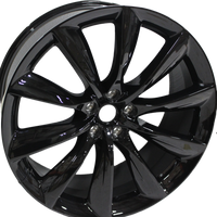 22x9 Tesla Model S Model X Gloss Black Updated Twist Spoke Style Wheels