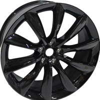 22x9 Tesla Model S Model X Gloss Black Updated Twist Spoke Style Wheels