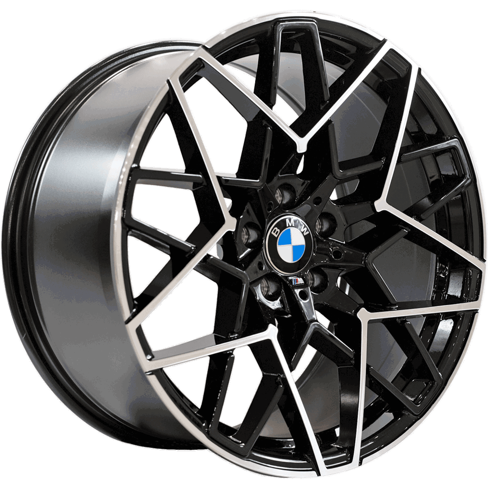 20 Inch Rims M8 Style Fit BMW 3 4 5 6 Series M Sport Staggered Black Machined  Wheels