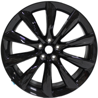 22" Tesla Model S Model X Staggered Gloss Black Updated Twist Spoke Style Staggered Wheels