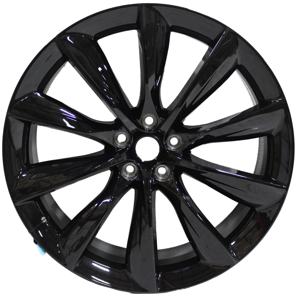 22x9 Tesla Model S Model X Gloss Black Updated Twist Spoke Style Wheels