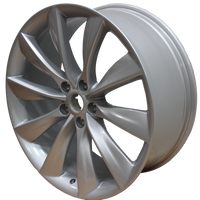 21x8.5 Tesla Model S Model X Gloss Silver Twist Spoke Style Wheels