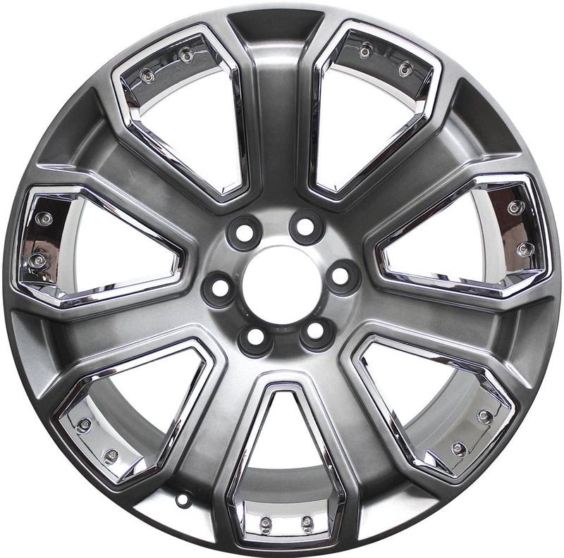24 Inch Chevy/GMC Rims Tahoe Yukon Sierra Silverado Suburban Avalanche LTZ Wheels Chrome Inserts
