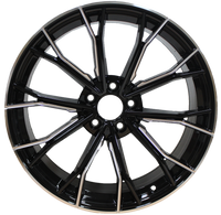 19" Inch Staggered Flow Form Maybach Style Black Machined Rims