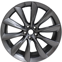 22" Tesla Model S Model X Staggered  Gloss Gunmetal Updated Twist Spoke Style Wheels