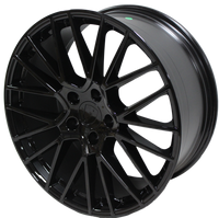 22 Inch Rims Fits Porsche Cayenne Turbo S GTS Base Staggered Gloss Black Spyder Mesh Wheels