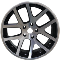 22 INCH RIMS HEMI SRT DODGE RAM 1500 MACHINED BLACK WHEELS