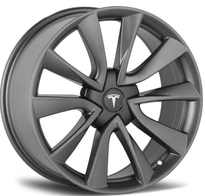 19" Inch Tesla Model 3 Model Y Gunmetal Spoke Style Wheels