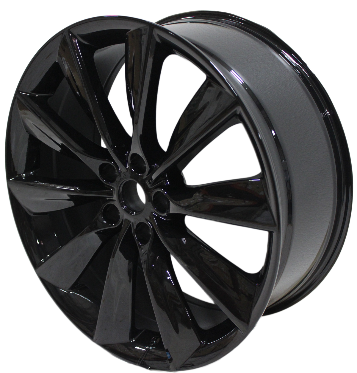21x8.5/9 Staggered Tesla Model S Model X Model X Gloss Black Twist Spoke Style Wheels
