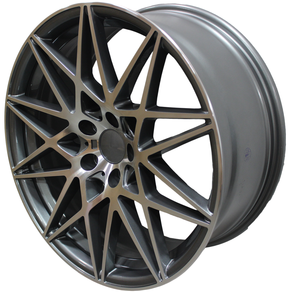 20 Inch Staggered Rims Gunmetal Machined 666 Style Wheels