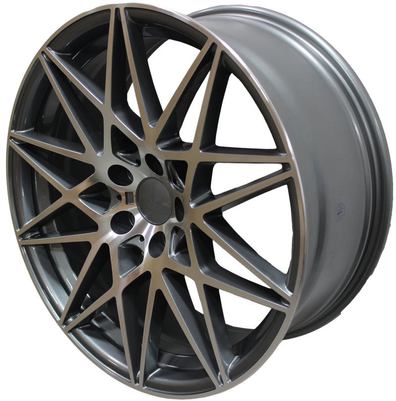 20 Inch Staggered Rims Gunmetal Machined 666 Style Wheels