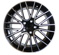 21" Porsche Cayenne Base Turbo S GTS Turbo 2 Staggered Black Machined Face Spyder Wheels