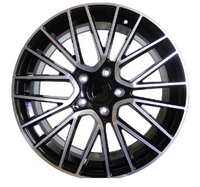21" Porsche Cayenne Base Turbo S GTS Turbo 2 Staggered Black Machined Face Spyder Wheels
