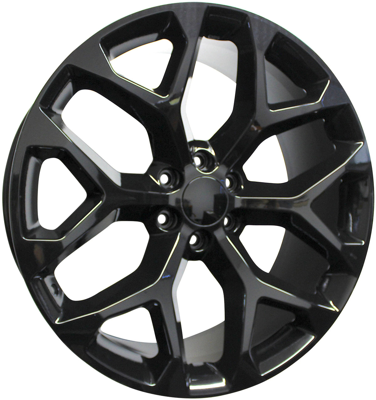 20 INCH GMC/CHEVY RIMS SIERRA DENALI YUKON TAHOE SUBURBAN AVALANCHE LTZ BLACK SNOWFLAKE WHEELS