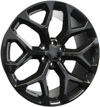20 INCH GMC/CHEVY RIMS SIERRA DENALI YUKON TAHOE SUBURBAN AVALANCHE LTZ BLACK SNOWFLAKE WHEELS