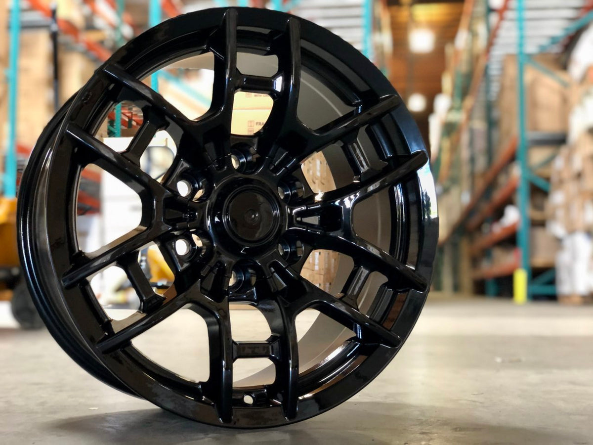 18 Inch Toyota TRD PRO Style Rims Fits 4Runner FJ Cruiser Tacoma Style Gloss Black Wheels