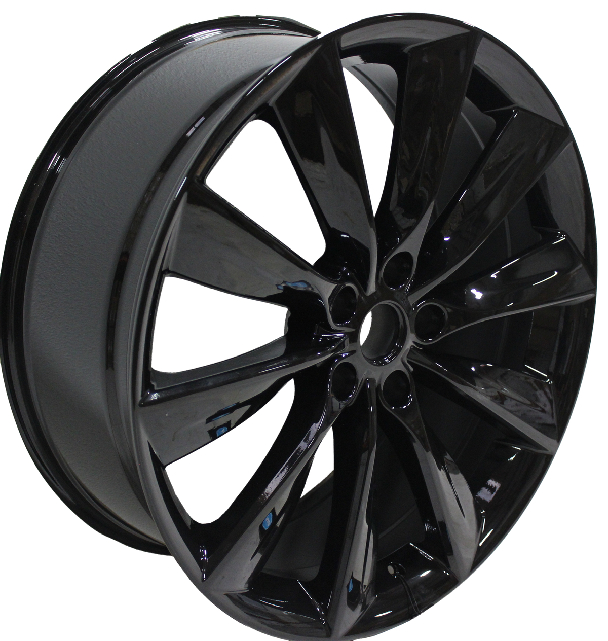 21x8.5/9 Staggered Tesla Model S Model X Model X Gloss Black Twist Spoke Style Wheels
