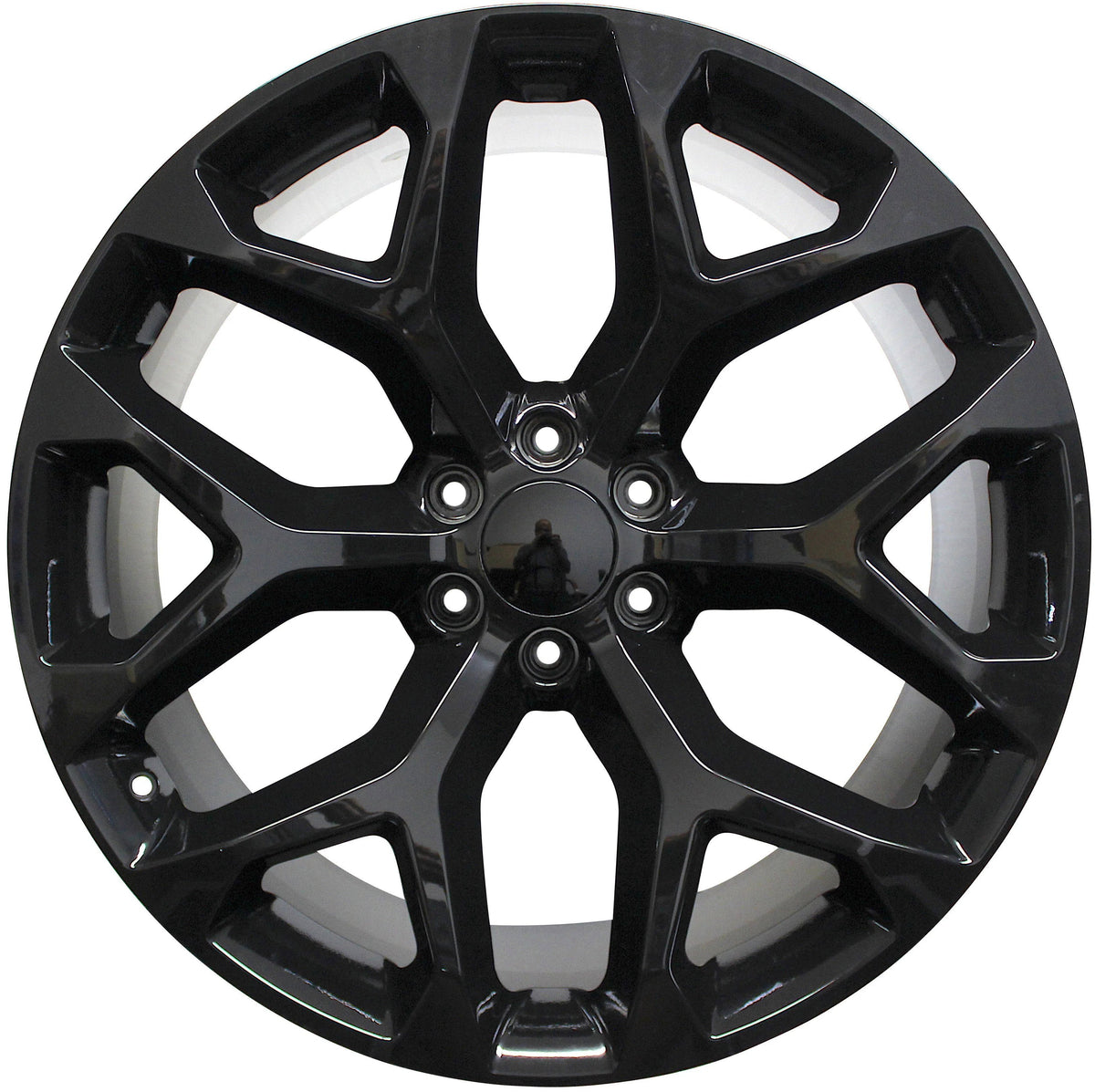 20 INCH GMC/CHEVY RIMS SIERRA DENALI YUKON TAHOE SUBURBAN AVALANCHE LTZ BLACK SNOWFLAKE WHEELS