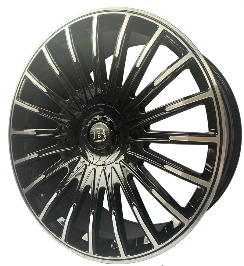 22 Inch Brabus Style Rims Fit Mercedes S580 S560 S600 S500 S550 S63 S450 S400 S350 S Class Gloss Black Wheels