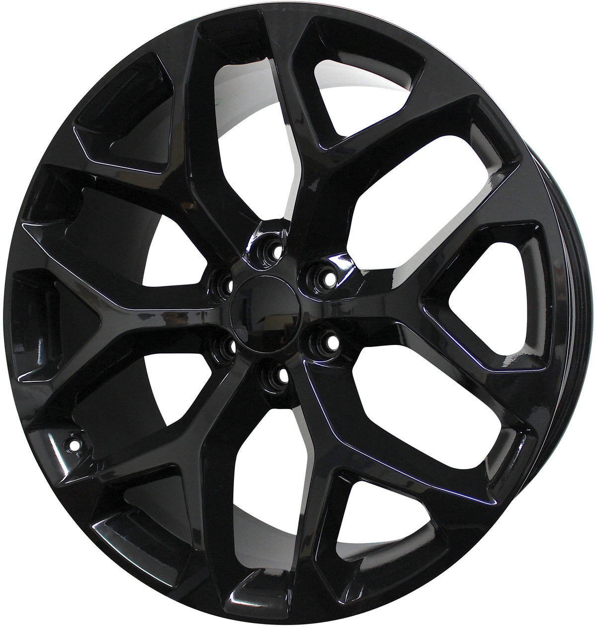 20 INCH GMC/CHEVY RIMS SIERRA DENALI YUKON TAHOE SUBURBAN AVALANCHE LTZ BLACK SNOWFLAKE WHEELS