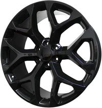 20 INCH GMC/CHEVY RIMS SIERRA DENALI YUKON TAHOE SUBURBAN AVALANCHE LTZ BLACK SNOWFLAKE WHEELS