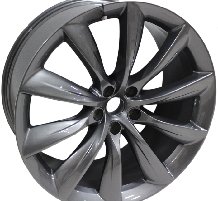 22x9 Tesla Model S Model X Gloss Gunmetal Updated Twist Spoke Style Wheels