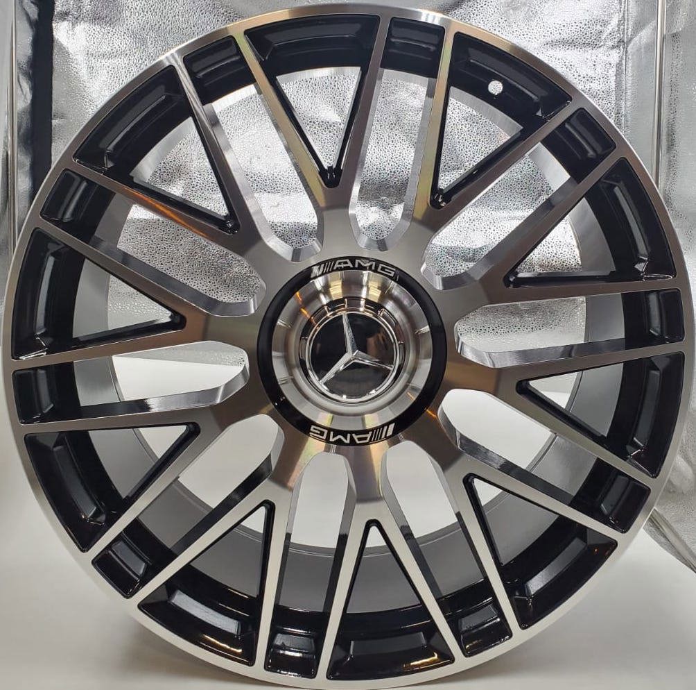 21 Inch Staggered Rims Fit Mercedes GLE ML GL GLS Rims GLE53 GLE580 GLE500 GLE450 GLE350 GL63 GL550 GLE GLS Black Machined Face Wheels