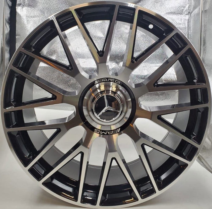 21 Inch Staggered Rims Fit Mercedes GLE ML GL GLS Rims GLE53 GLE580 GLE500 GLE450 GLE350 GL63 GL550 GLE GLS Black Machined Face Wheels