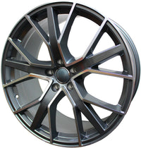 22 INCH WHEELS AUDI S LINE Q5 Q7 Q8 S6 S7 S8 A5 A6 A7 A8 GUNMETAL MACHINED RIMS S8 STYLE